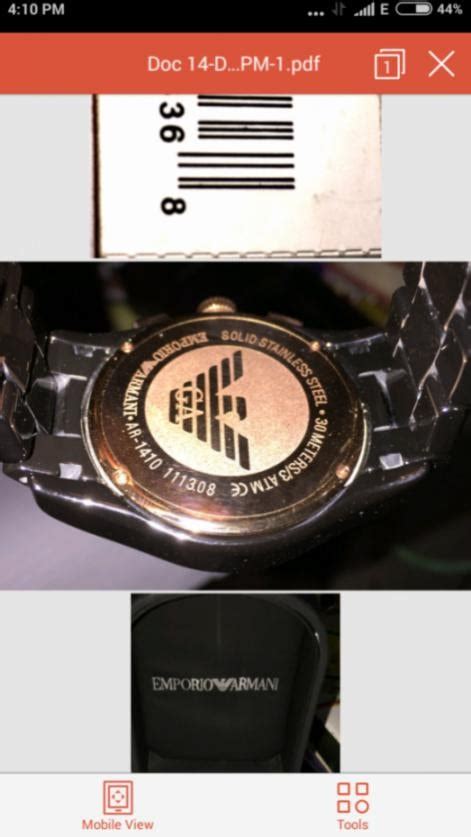 how can i tell if my armani watch is fake|armani watch serial number check.